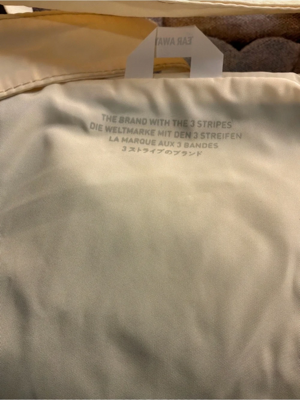 adidas Cream Nylon Crescent Crossbody Bag with Trefoil Logo NWT